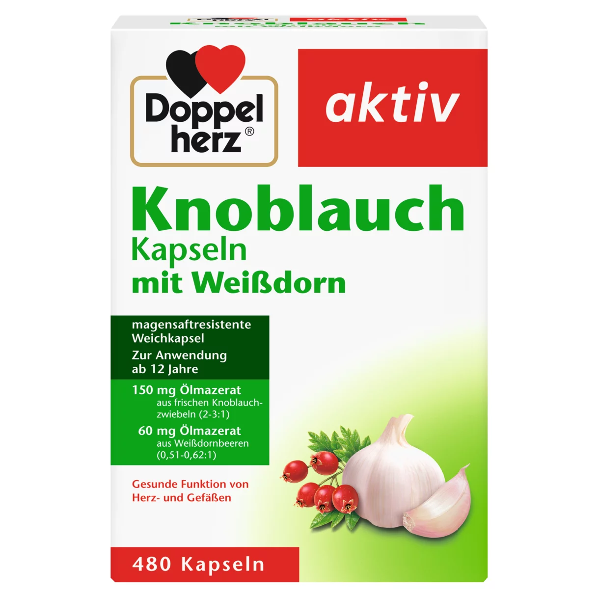 Illustration of the product packaging Doppelherz aktiv Garlic  front view